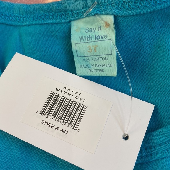 SAY IT WITH LOVE BABY GIRL MULTICOLOR T-SHIRT SIZE 3T - Picture 4 of 5